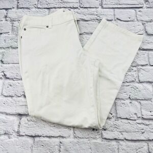 Chicos Platinum White Denim Jeans Pants Womens Size 2.5 Short - 14 Short
